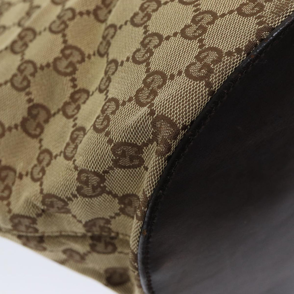 GUCCI GG Canvas Shoulder Bag Beige Brown Silver 106240 85726