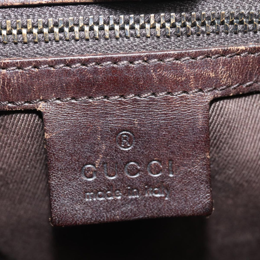 GUCCI GG Canvas Shoulder Bag Beige Brown Silver 106240 85726