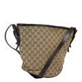 GUCCI GG Canvas Shoulder Bag Beige Brown Silver 106240 85726