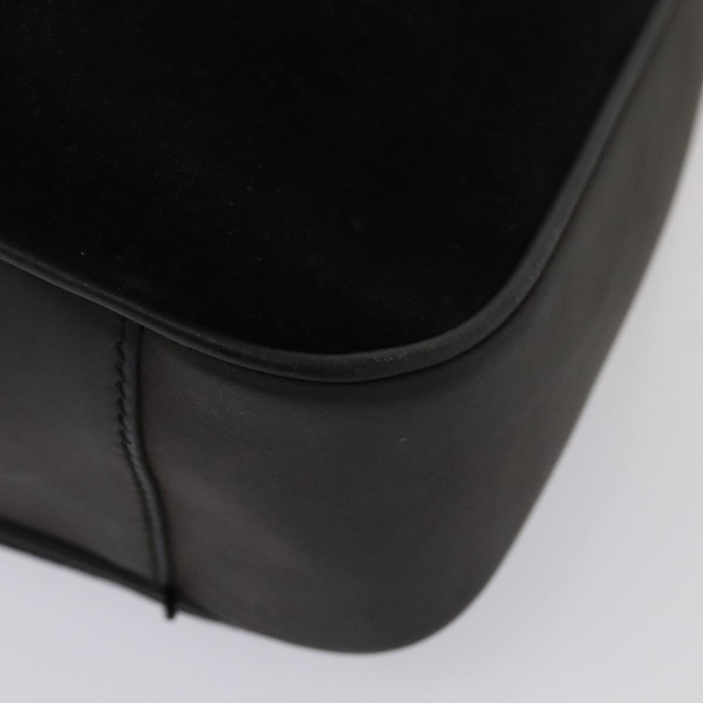 GUCCI Bamboo Hand Bag Suede 2way Black Gold 001 3754 1638 85727