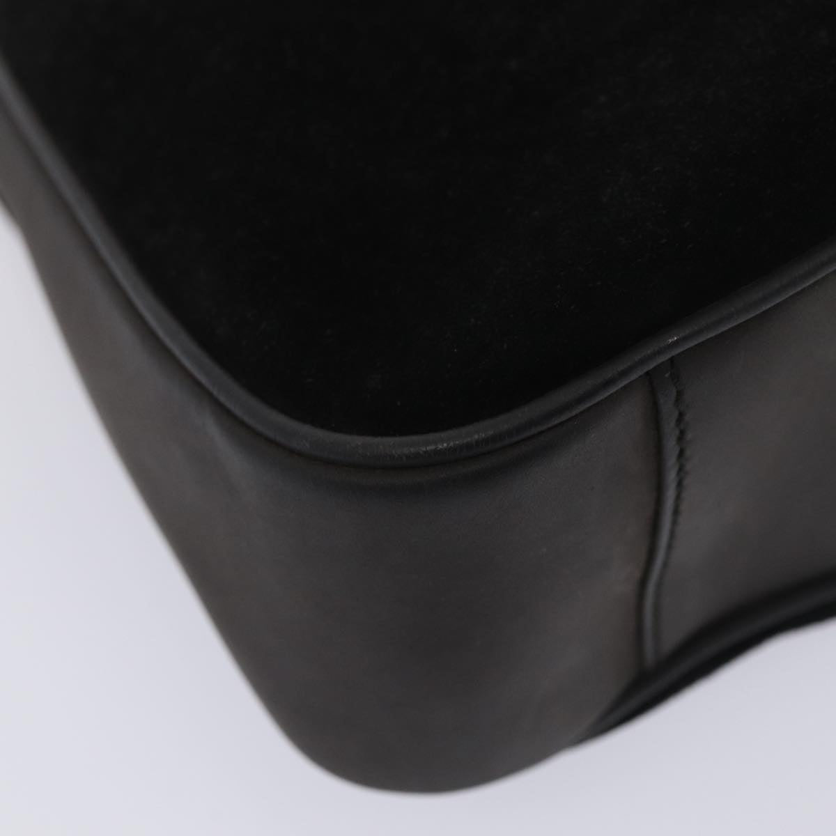 GUCCI Bamboo Hand Bag Suede 2way Black Gold 001 3754 1638 85727