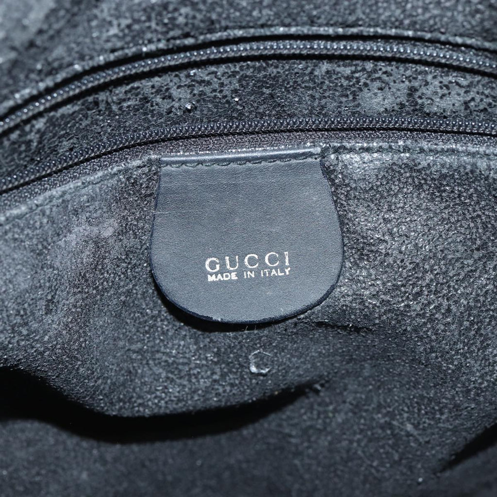 GUCCI Bamboo Hand Bag Suede 2way Black Gold 001 3754 1638 85727