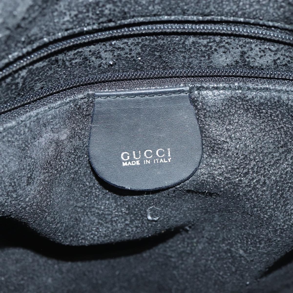 GUCCI Bamboo Hand Bag Suede 2way Black Gold 001 3754 1638 85727