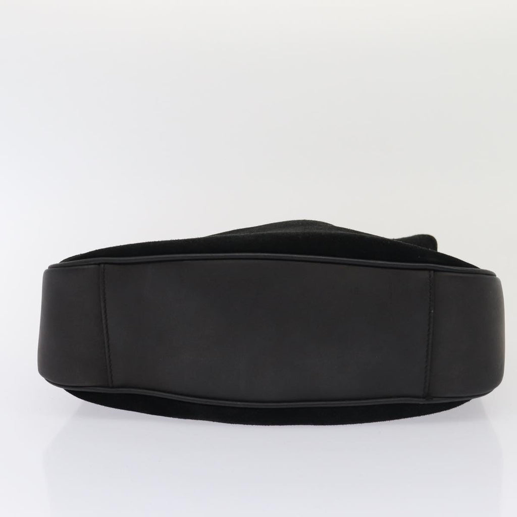 GUCCI Bamboo Hand Bag Suede 2way Black Gold 001 3754 1638 85727