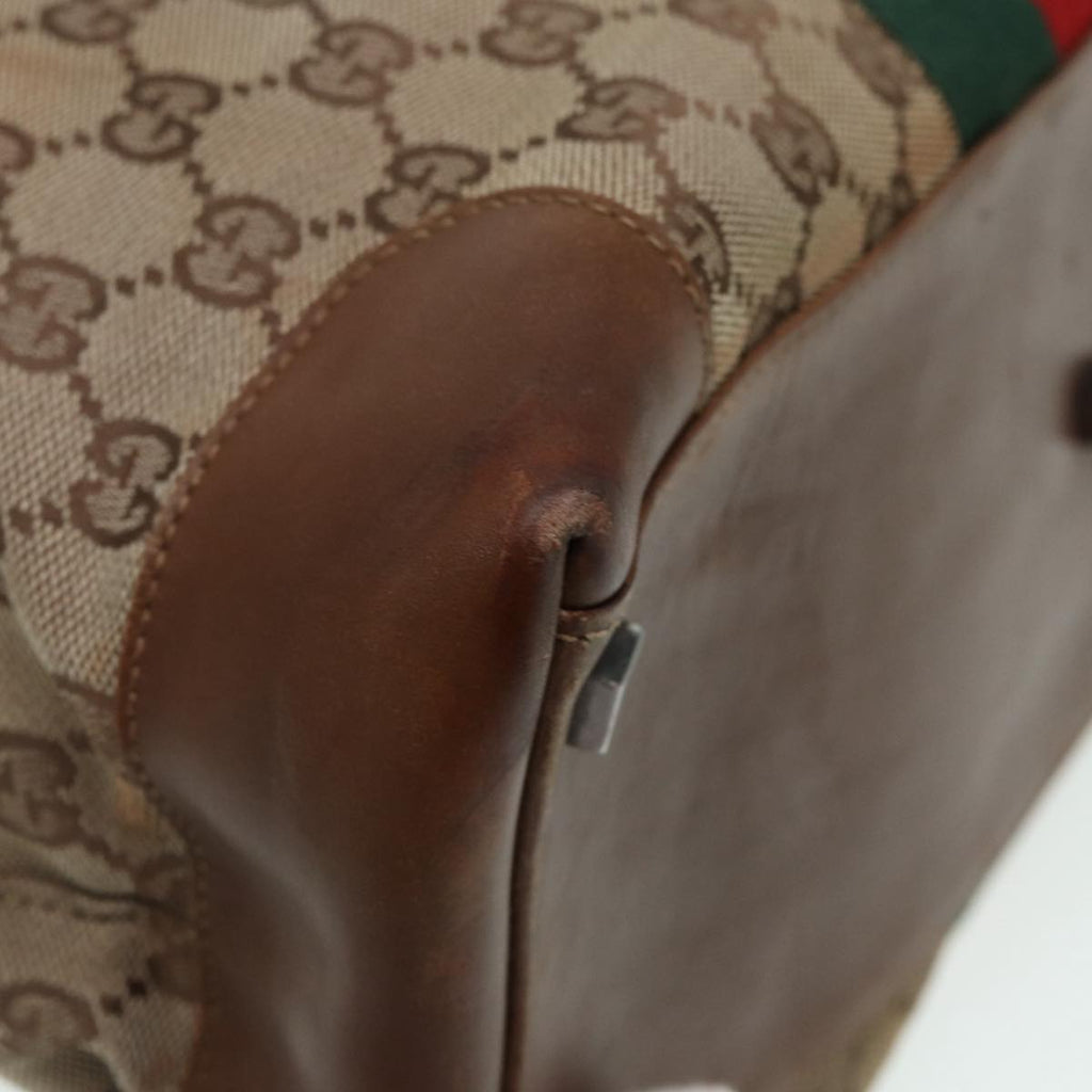 GUCCI GG Canvas Web Sherry Line Hand Bag Beige Silver 2058 002 5100 85747