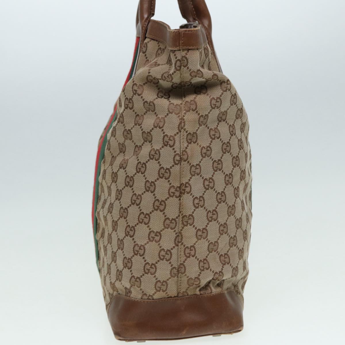 GUCCI GG Canvas Web Sherry Line Hand Bag Beige Silver 2058 002 5100 85747