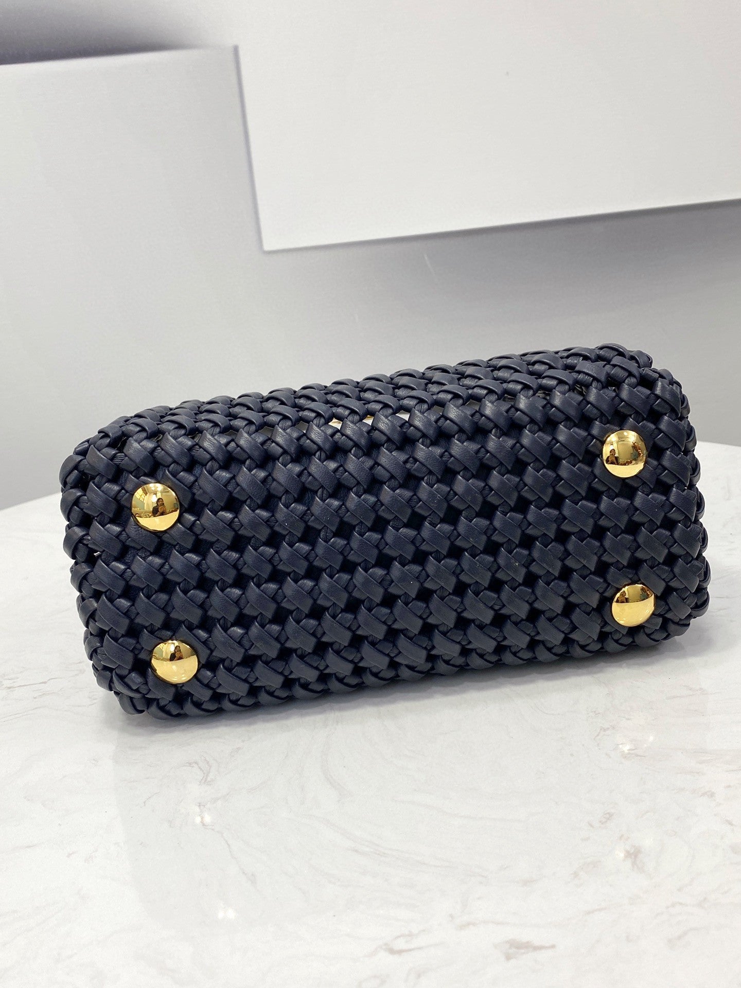 FI GlamI Mini Navy Blue Braided Bag For Woman 18cm/7in