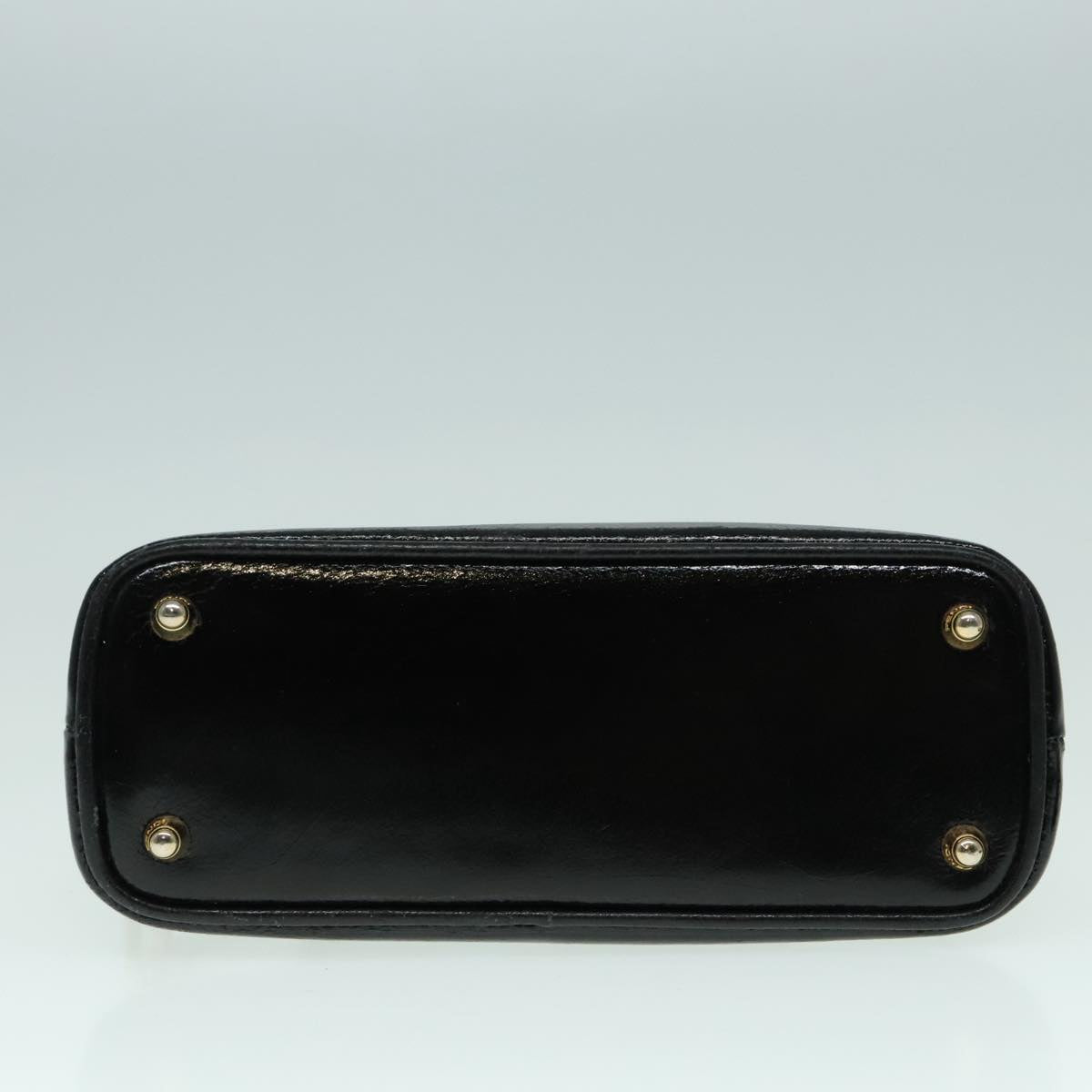 FENDI Hand Bag Leather 2way Black Gold 85768