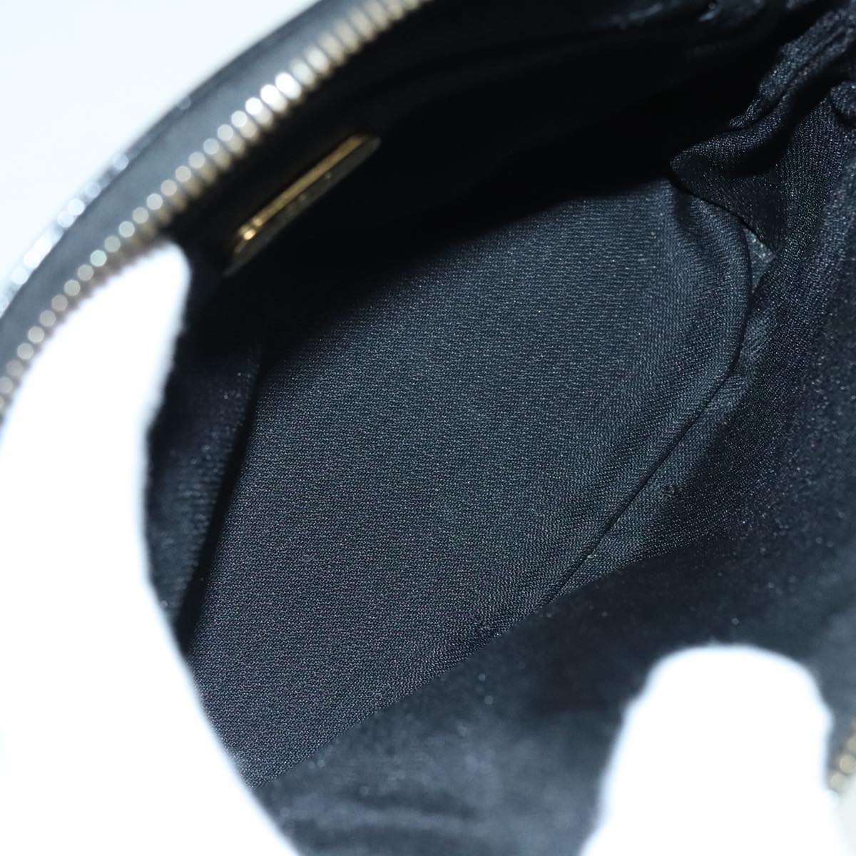 FENDI Hand Bag Leather 2way Black Gold 85768