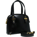 FENDI Hand Bag Leather 2way Black Gold 85768