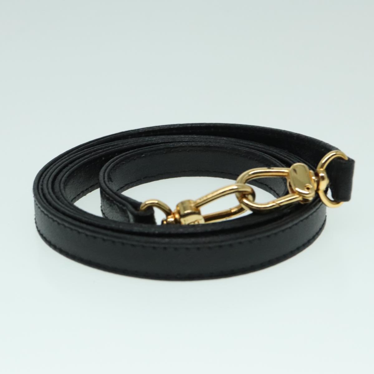 FENDI Hand Bag Leather 2way Black Gold 85768