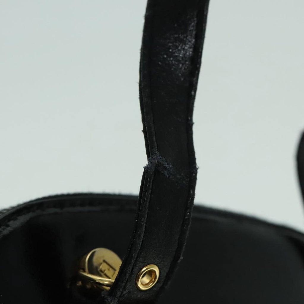 FENDI Hand Bag Leather 2way Black Gold 85768