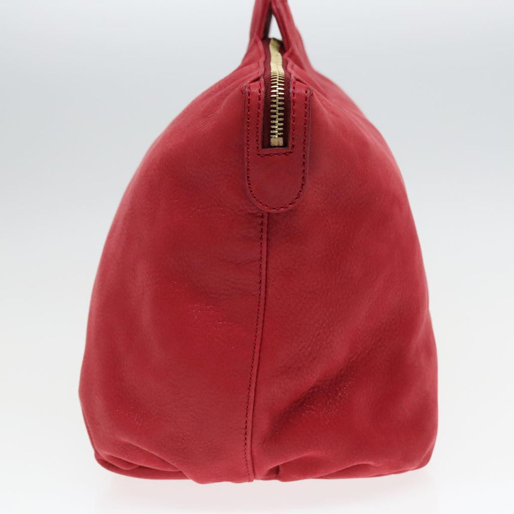 FENDI Tote Bag Leather Gold Red 85774