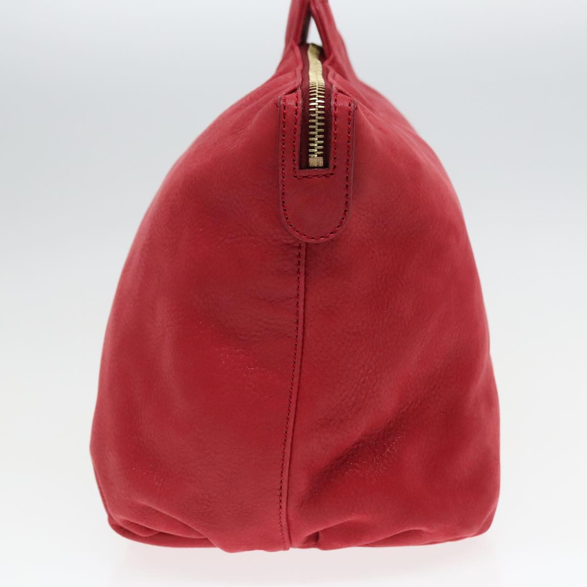 FENDI Tote Bag Leather Gold Red 85774