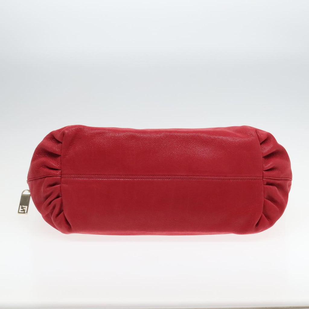 FENDI Tote Bag Leather Gold Red 85774