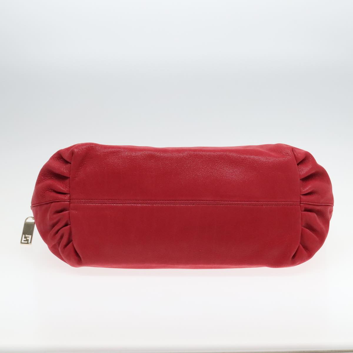 FENDI Tote Bag Leather Gold Red 85774