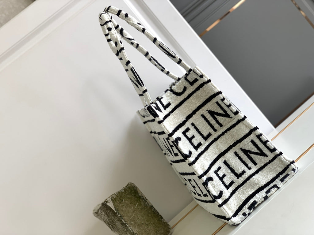 GLAMI Large Cabas Thais In Textile With GLAMI All-Over White / Black For Women 16in/41cm