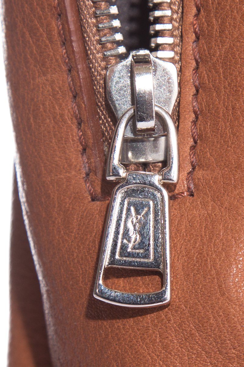 Yves Saint Laurent Brown Leather Lover Handle Bag
