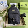 gg Off The Grid Sling Backpack Black gg Nylon For Men 11in/27cm 658631 H9HUN 1000