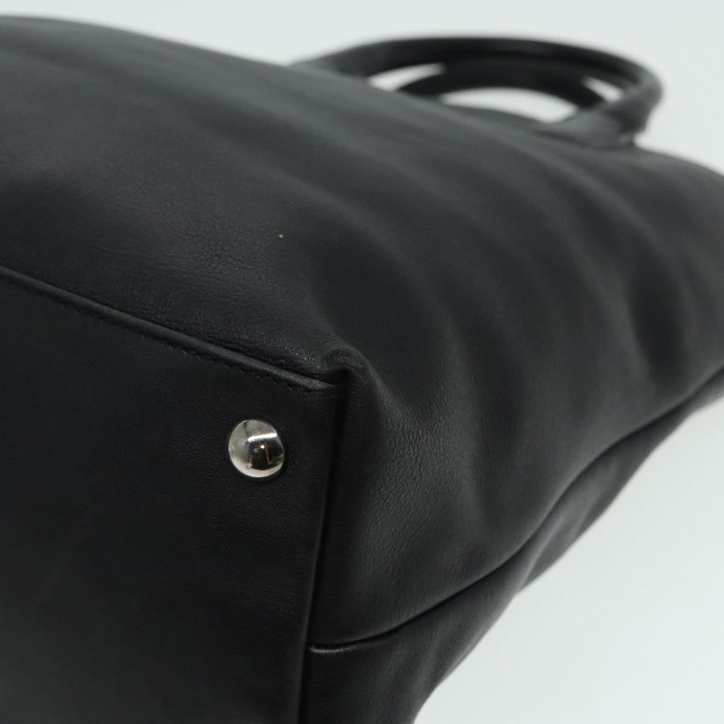 GUCCI Hand Bag Leather Black Silver 85832
