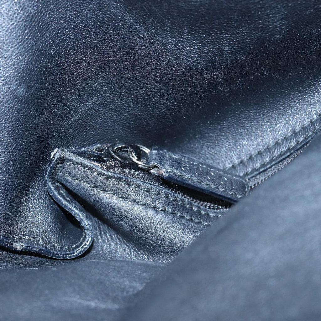 GUCCI Hand Bag Leather Black Silver 85832