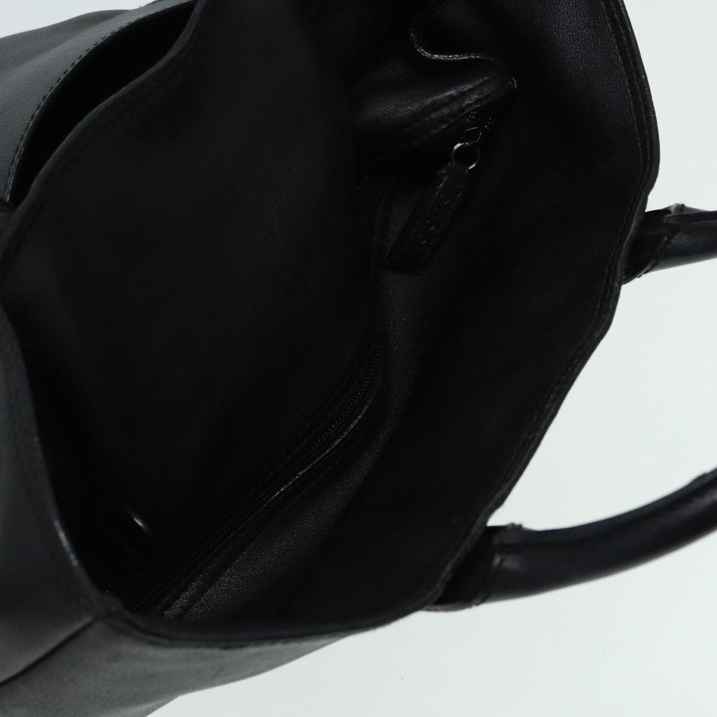 GUCCI Hand Bag Leather Black Silver 85832