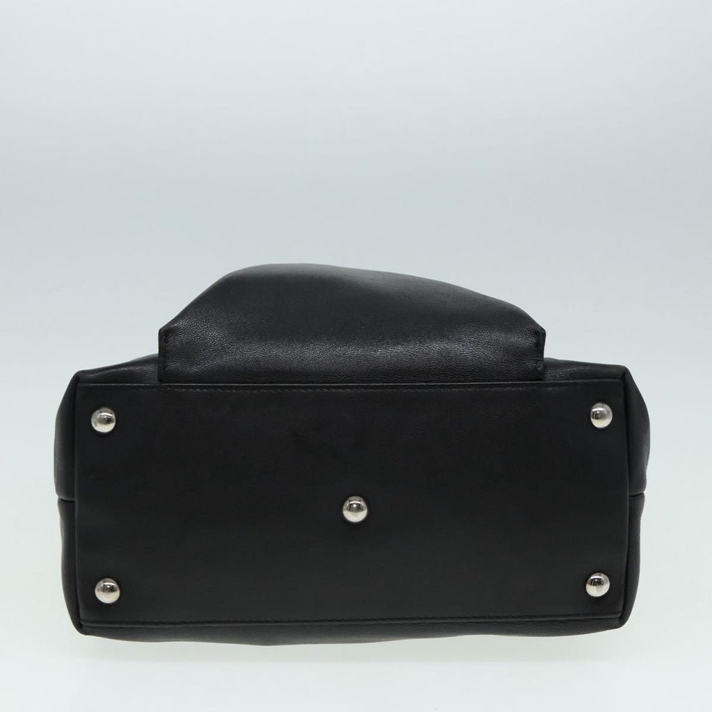 GUCCI Hand Bag Leather Black Silver 85832