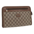 GUCCI GG Supreme Clutch Bag PVC Beige Gold 014 122 6063 85839
