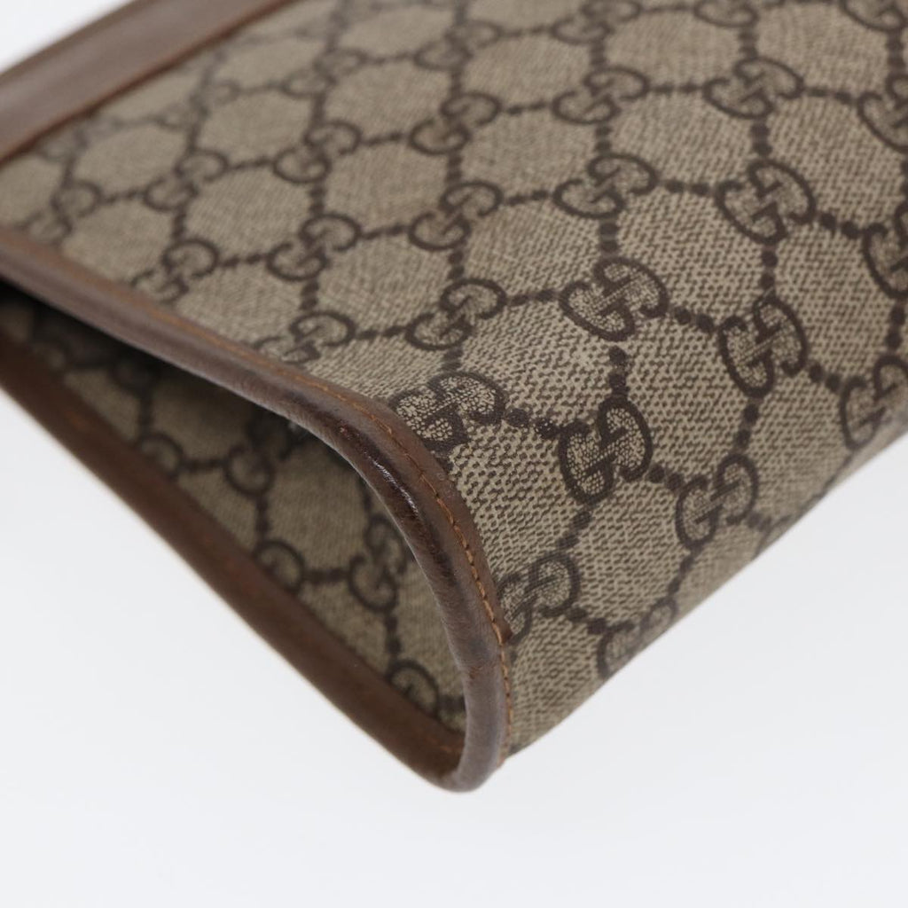 GUCCI GG Supreme Clutch Bag PVC Beige Gold 014 122 6063 85839