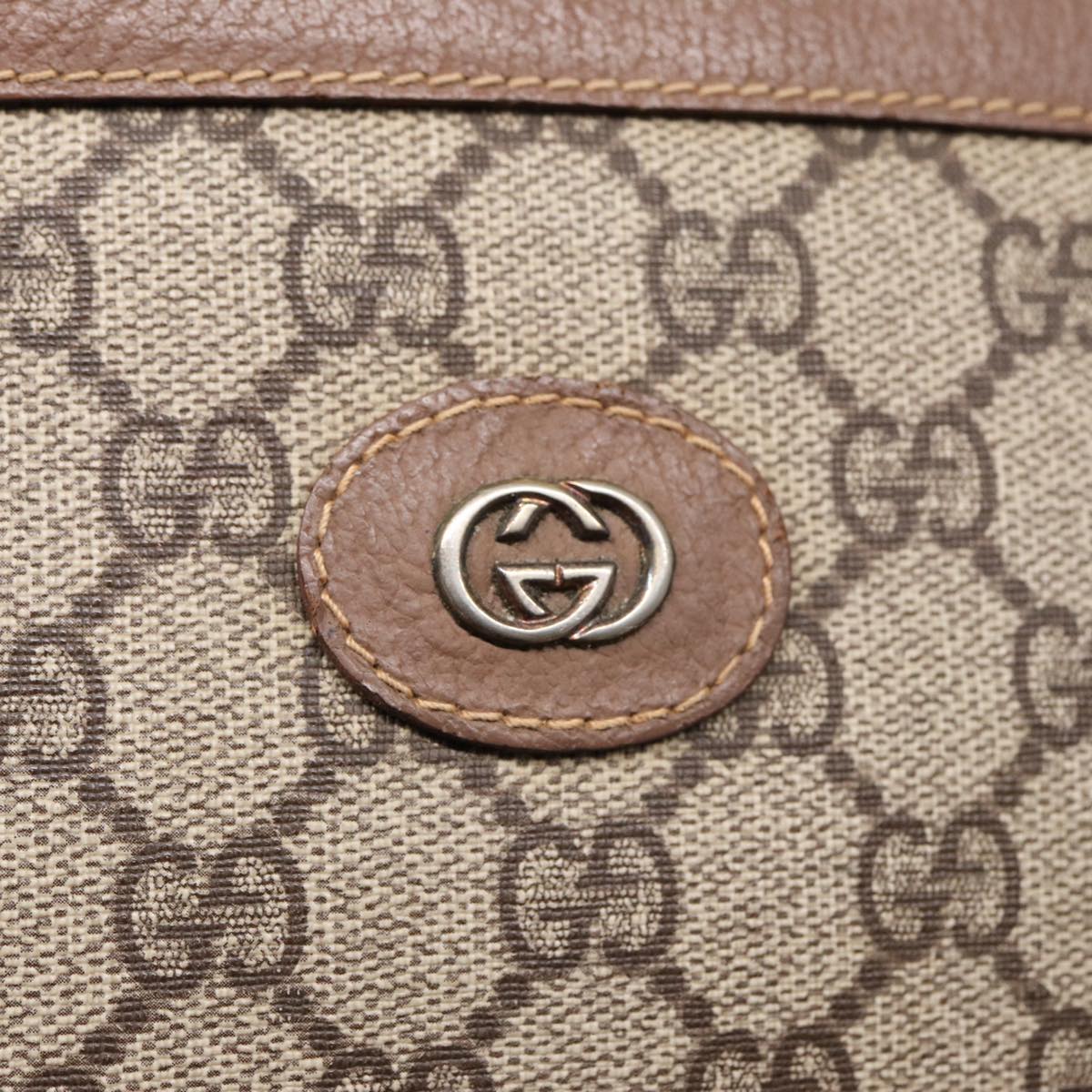 GUCCI GG Supreme Clutch Bag PVC Beige Gold 014 122 6063 85839