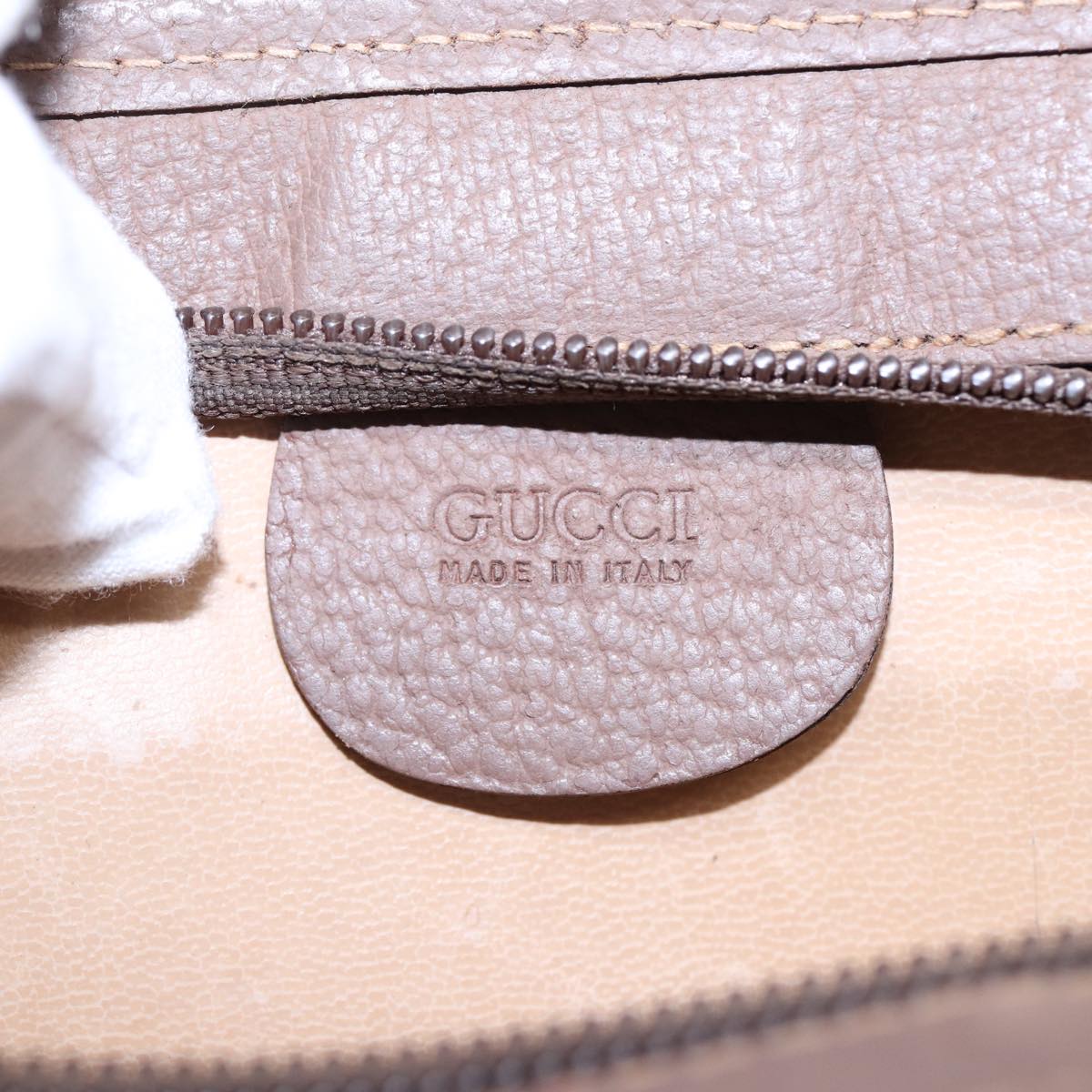GUCCI GG Supreme Clutch Bag PVC Beige Gold 014 122 6063 85839