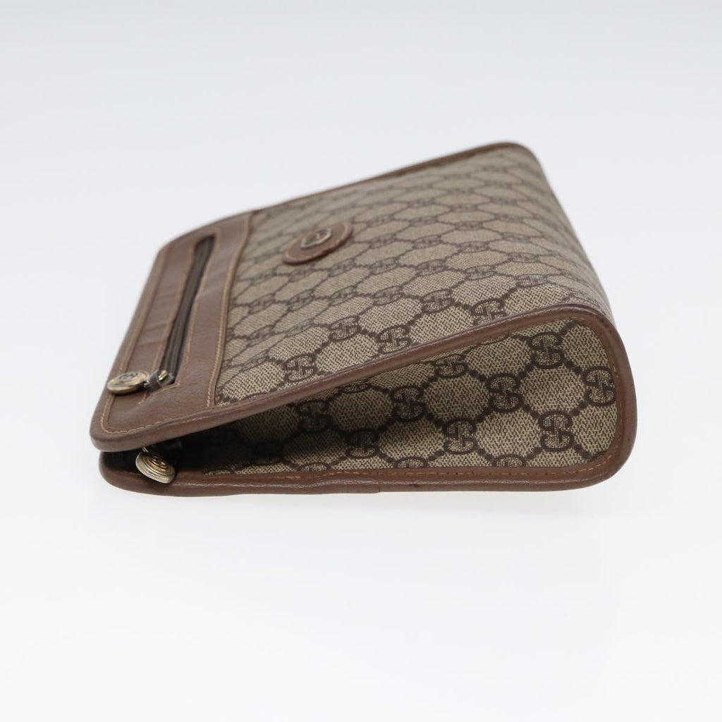 GUCCI GG Supreme Clutch Bag PVC Beige Gold 014 122 6063 85839