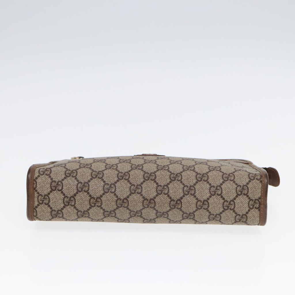 GUCCI GG Supreme Clutch Bag PVC Beige Gold 014 122 6063 85839