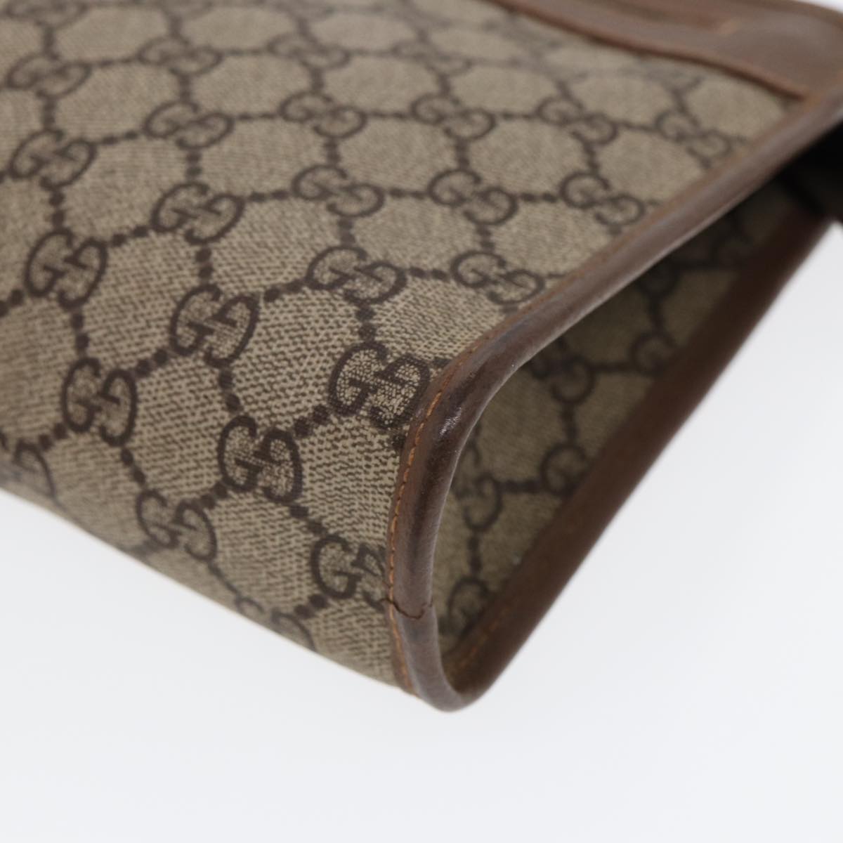GUCCI GG Supreme Clutch Bag PVC Beige Gold 014 122 6063 85839