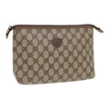 GUCCI GG Supreme Clutch Bag PVC Beige Gold 007 115 85841