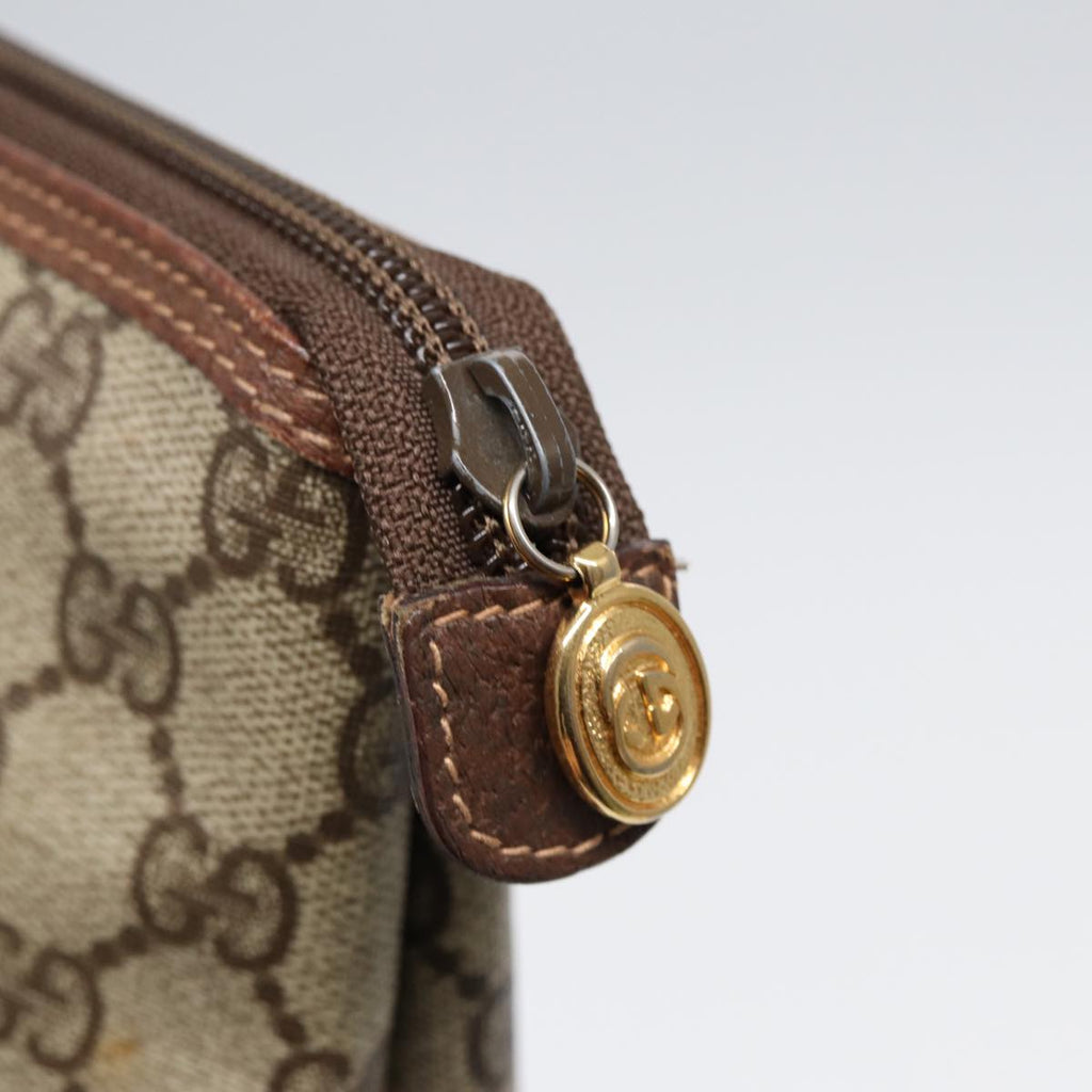 GUCCI GG Supreme Clutch Bag PVC Beige Gold 007 115 85841