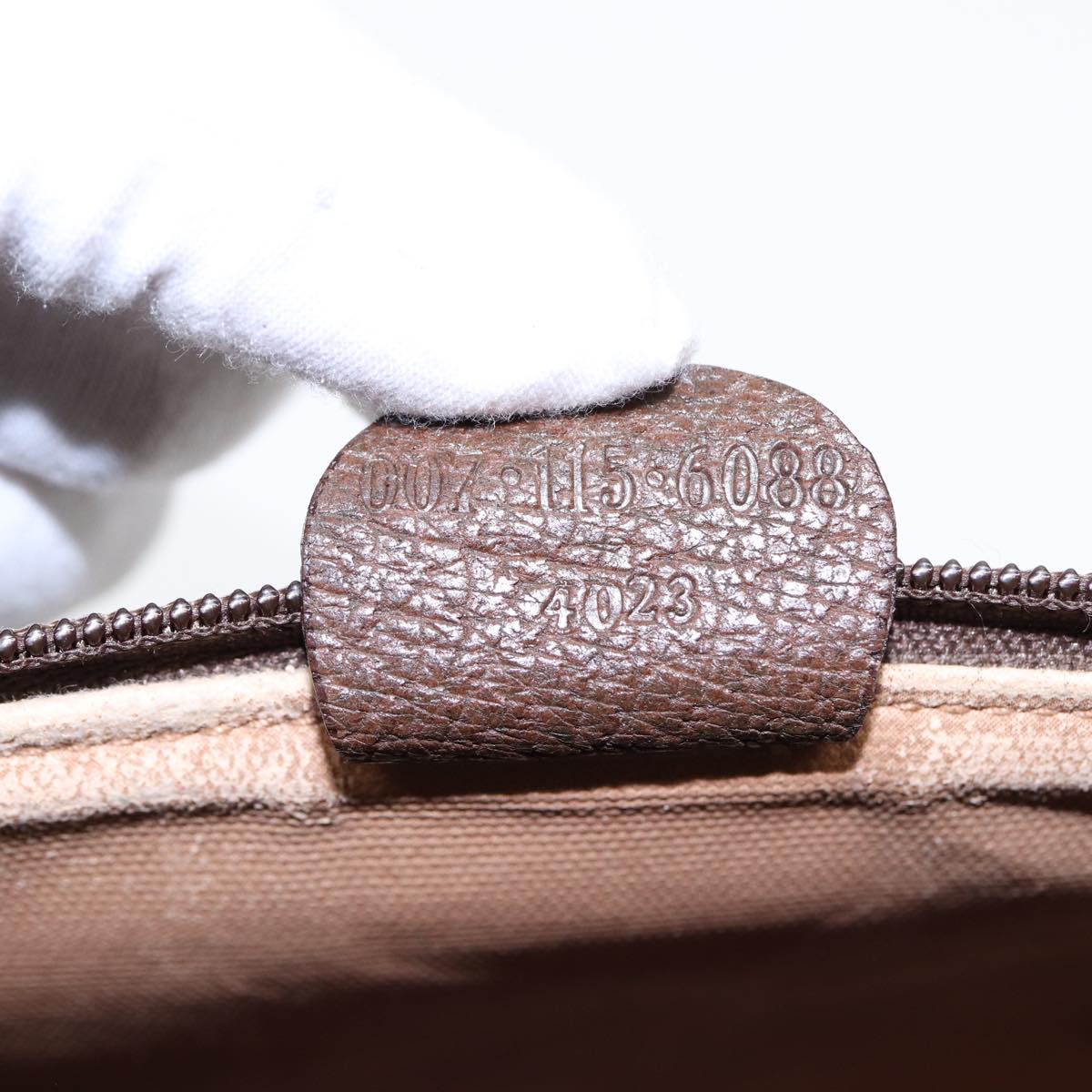 GUCCI GG Supreme Clutch Bag PVC Beige Gold 007 115 85841