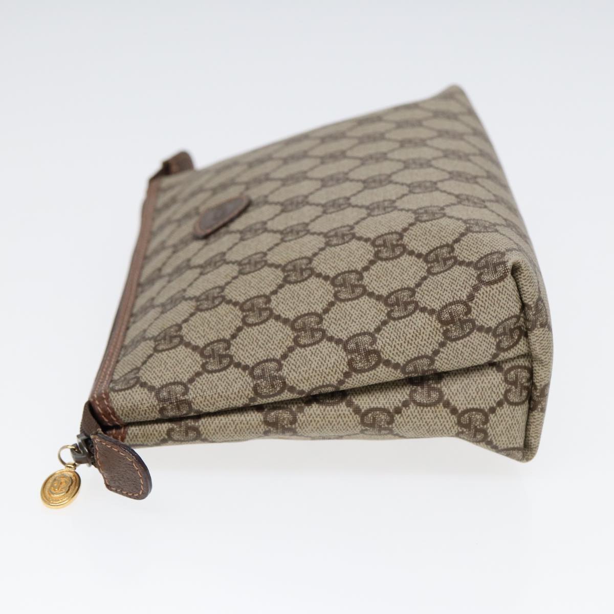 GUCCI GG Supreme Clutch Bag PVC Beige Gold 007 115 85841