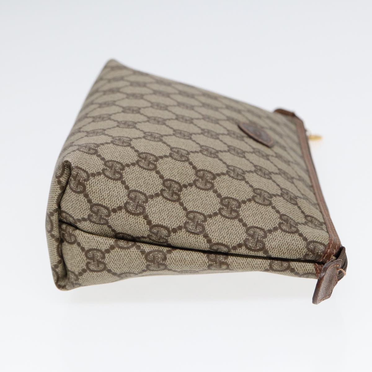 GUCCI GG Supreme Clutch Bag PVC Beige Gold 007 115 85841