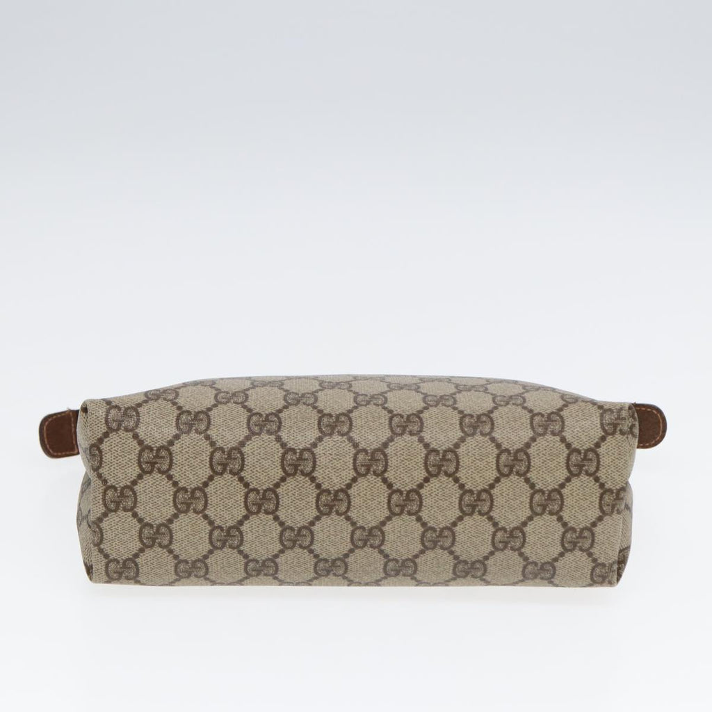 GUCCI GG Supreme Clutch Bag PVC Beige Gold 007 115 85841