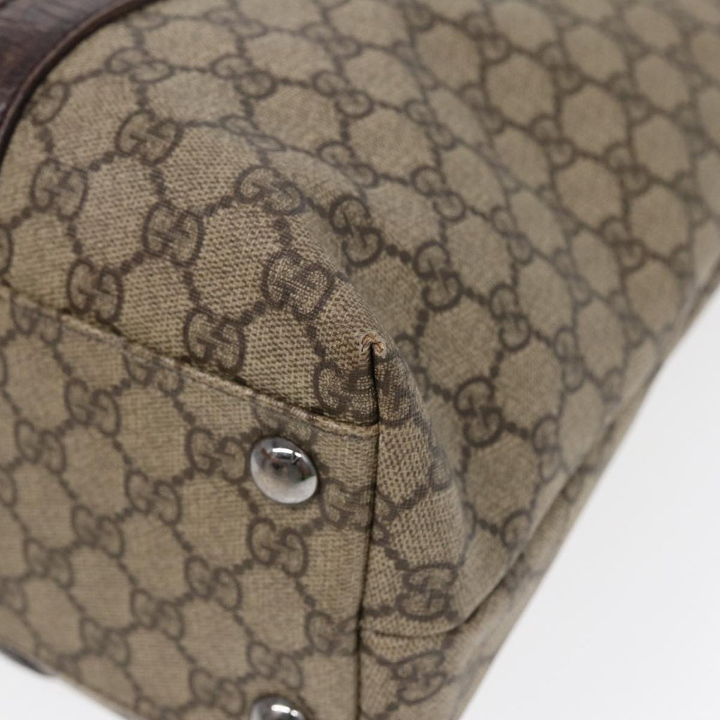GUCCI GG Supreme Shoulder Bag Beige Silver 114288 85858