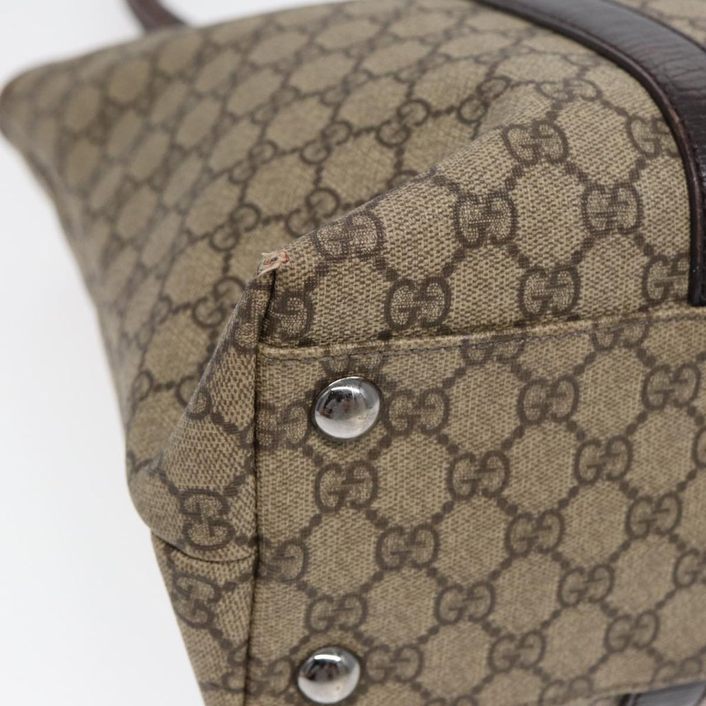 GUCCI GG Supreme Shoulder Bag Beige Silver 114288 85858