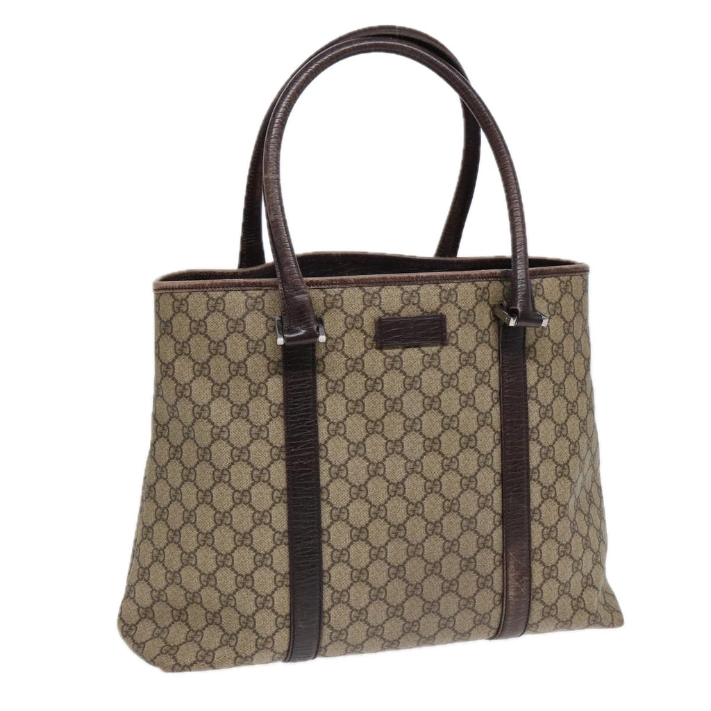 GUCCI GG Supreme Shoulder Bag Beige Silver 114288 85858