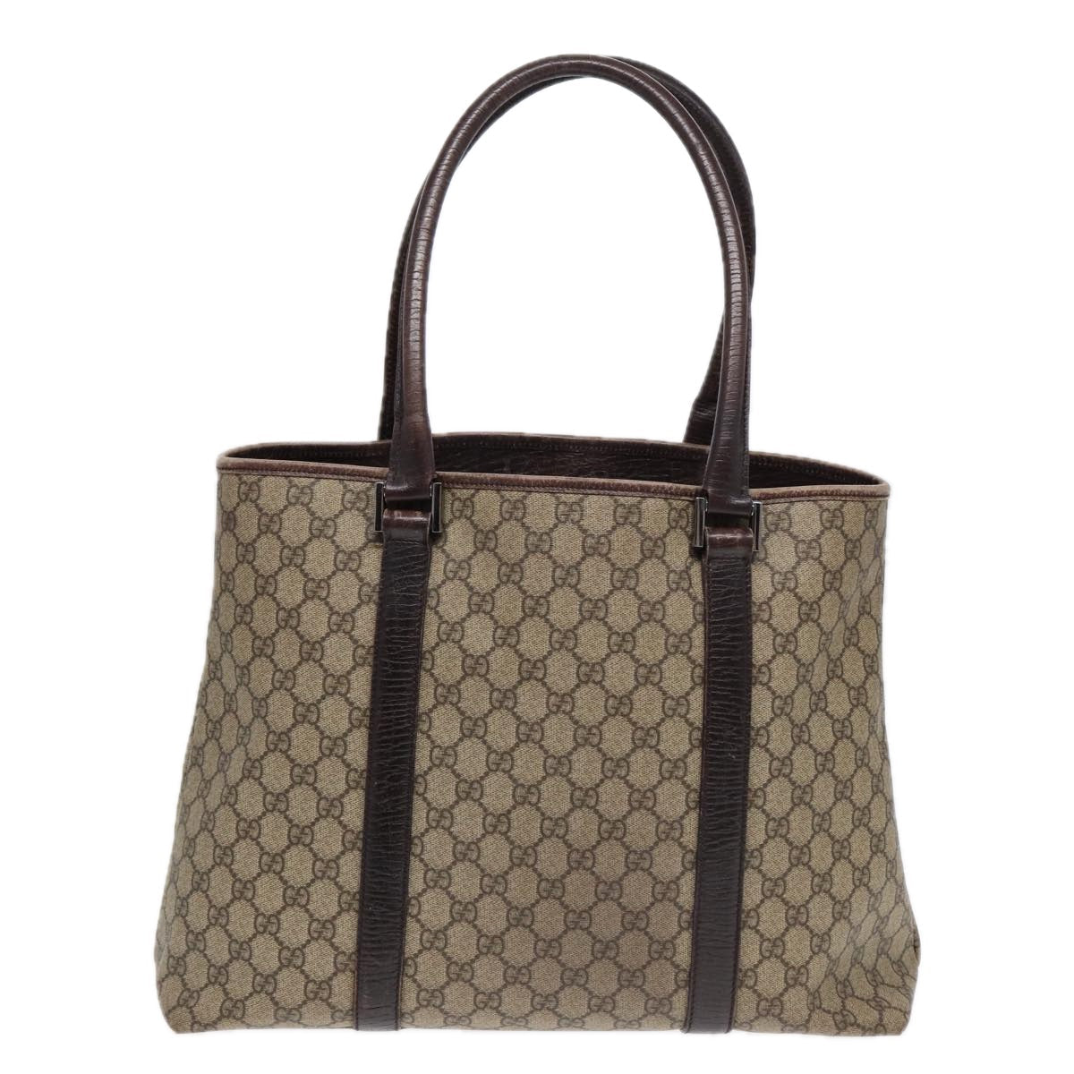 GUCCI GG Supreme Shoulder Bag Beige Silver 114288 85858