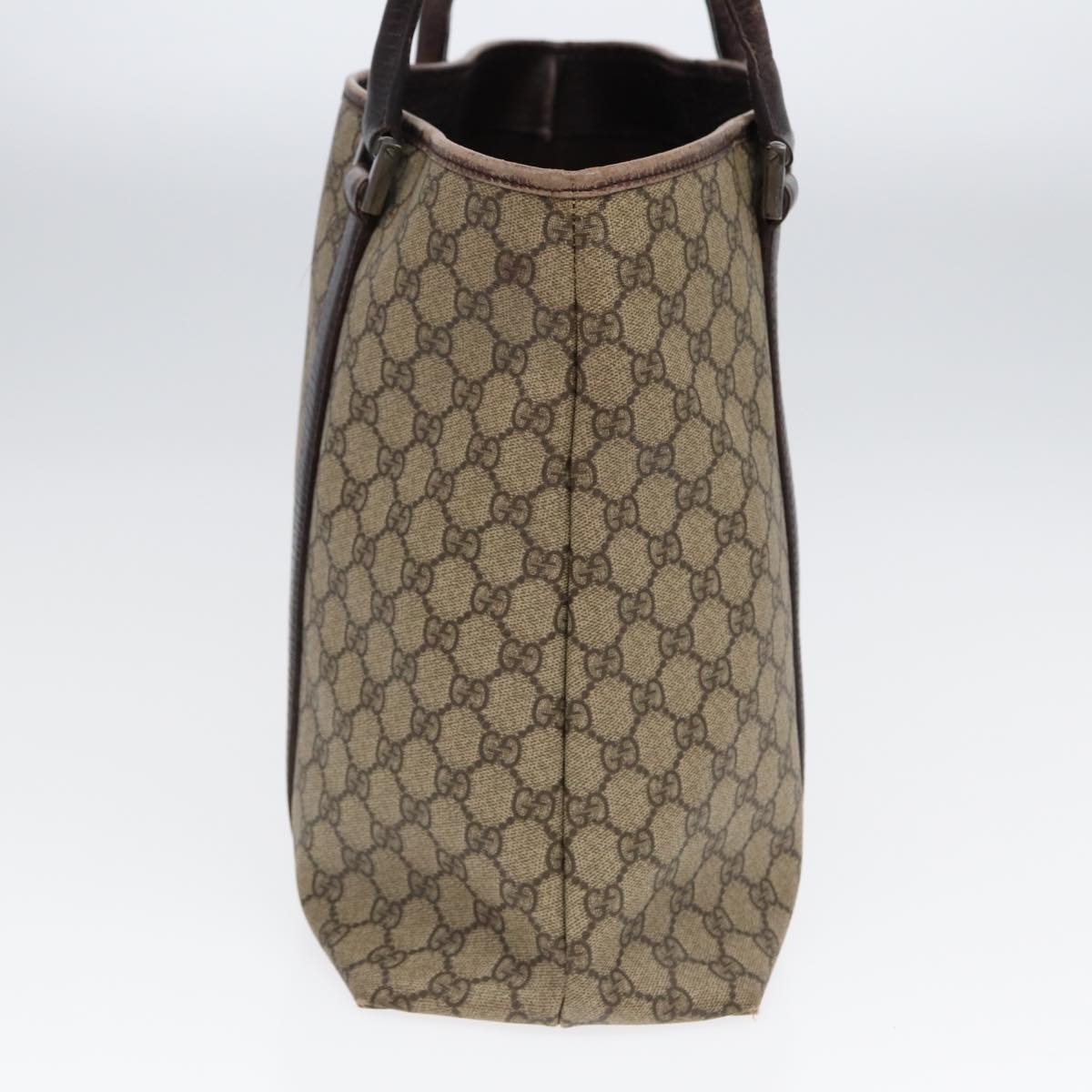 GUCCI GG Supreme Shoulder Bag Beige Silver 114288 85858