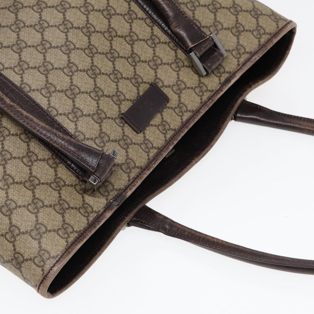 GUCCI GG Supreme Shoulder Bag Beige Silver 114288 85858
