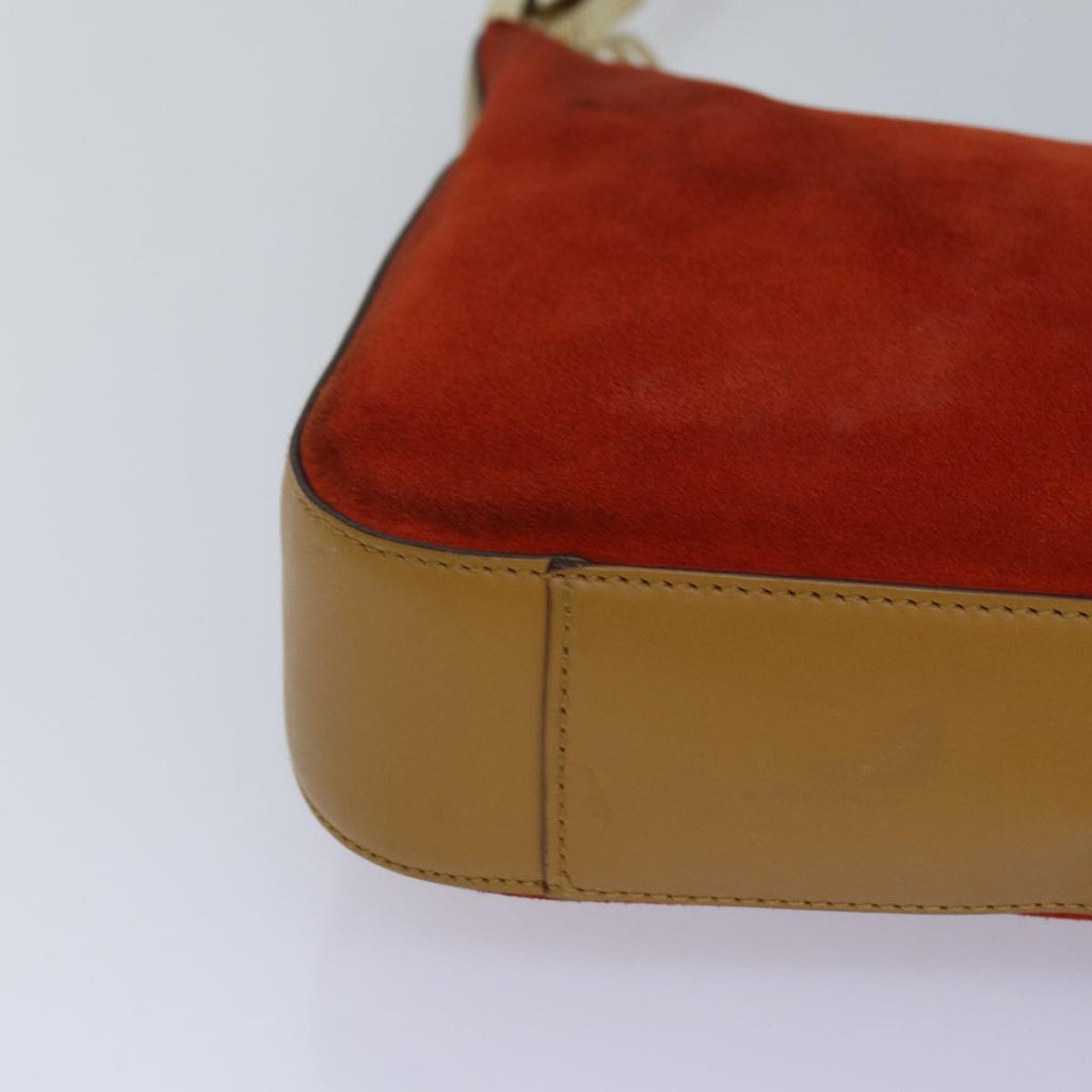 GUCCI Shoulder Bag Suede Red Gold 001 3812 2123 85865