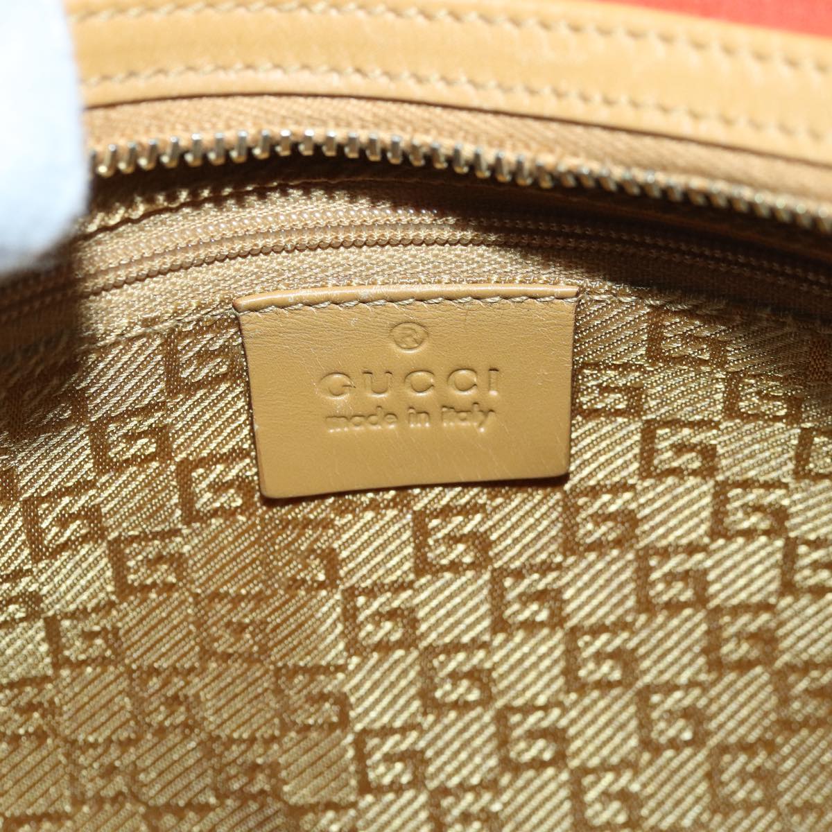 GUCCI Shoulder Bag Suede Red Gold 001 3812 2123 85865