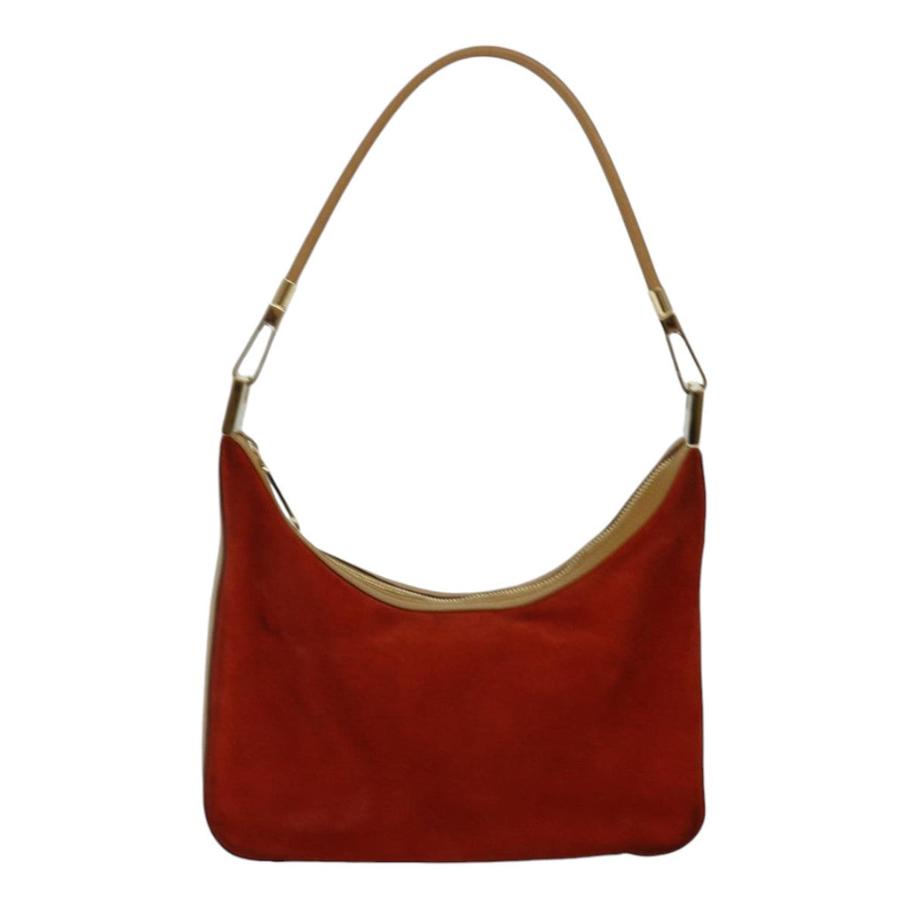 GUCCI Shoulder Bag Suede Red Gold 001 3812 2123 85865