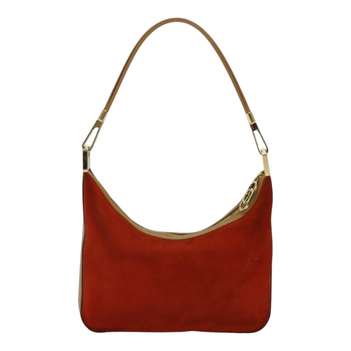 GUCCI Shoulder Bag Suede Red Gold 001 3812 2123 85865